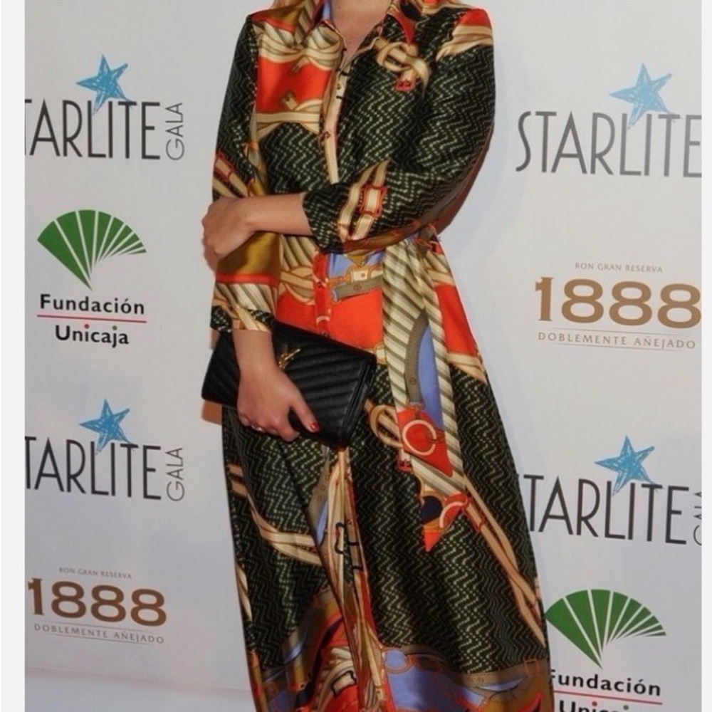 Zara Multicolor scarf print maxi dress